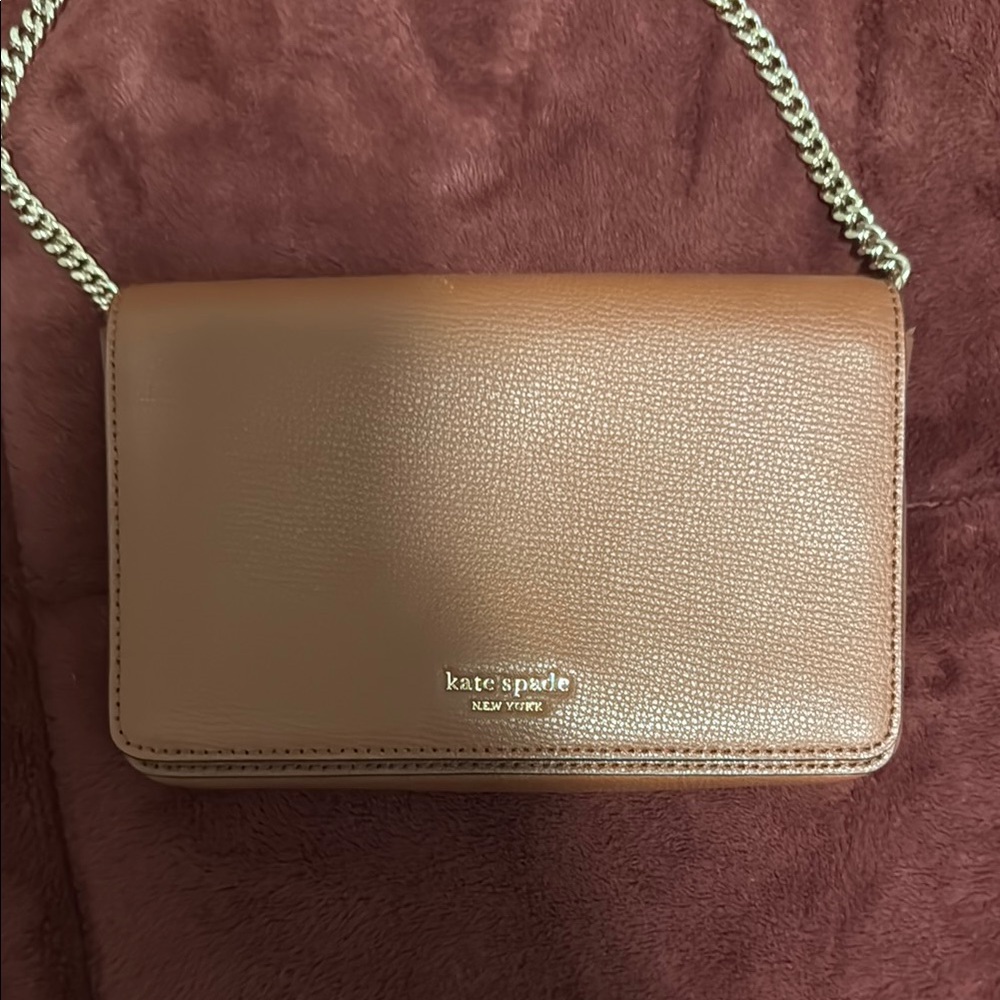 Kate Spade Brown Crossbody Bag with Flap Closure